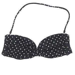 Victoria's Secret Size M Swimsuit Top Black Polka